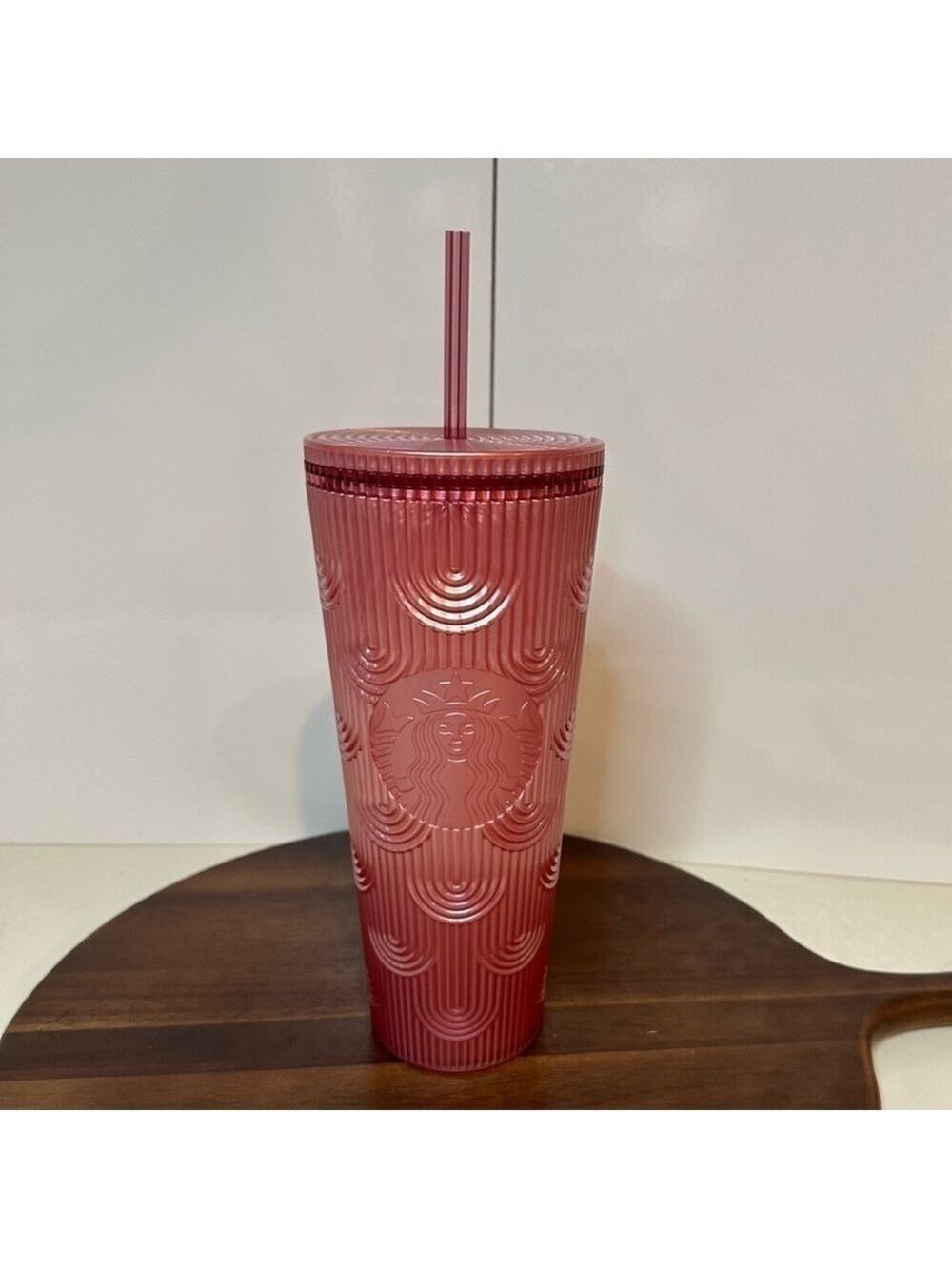 Starbucks 2023 Fall Pink Shimmer Mermaid Cold Cup 24 oz Venti NWT